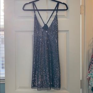 Free people gold rush mini dress